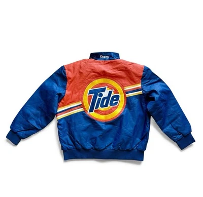 Vintage NASCAR Tide Racing Team Leather Jacket Y2K 00s NASCAR Jeff Hamilton XL - Image 1 of 4