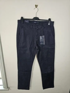 Kronstadt Daniel Twill Chinos Trousers 34x32 Blue Straight Leg Classic Stretch - Picture 1 of 8