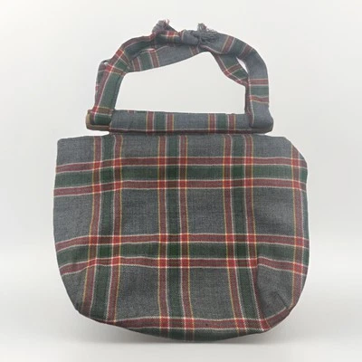 Smith’s Bermuda Cartera Tartán a Cuadros Mango de Madera Bolso de Mano Vintage Estilo Preppy Foto 1 de 4