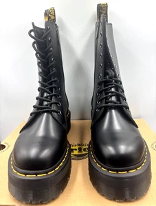 BOTAS DE PLATAFORMA DR MARTENS NEGRAS JADON HI CUERO LISO TALLA UK 8 EU 42 - Imagen 1 de 9