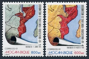 Mozambique 1159-1160,MNH.Mi 1248-1249. Agreement on Mozambique Borders,100,1991. - Picture 1 of 1