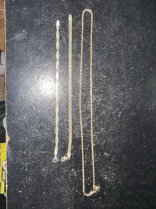 DE COLECCIÓN ITALIA PLATA 925 2 pulseras 1 collar de cadena 15 gramos chatarra o desgaste - Imagen 1 de 8