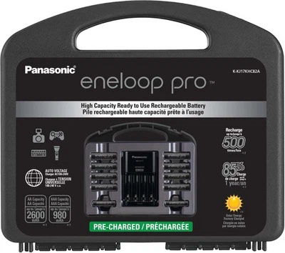 Panasonic K-KJ17KHC82A eneloop pro pacote de energia de alta capacidade, 8AA, 2AAA, com ... - Imagem 1 de 4