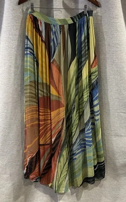 Chico’s Colorful Fully-Lined Maxi Skirt Side-Zip – Size 6 - Image 1 of 4