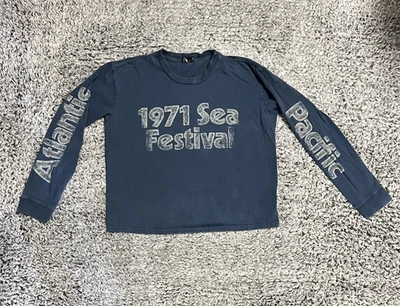 Camisa vaquera madre para mujer grande azul manga larga mar festival aire libre informal top Foto 1 de 4