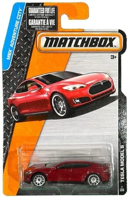 Brand new unopened red 2015 Matchbox #7/120 MBX Adventure City Tesla Model S - Image 1 of 3