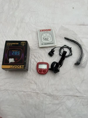 Винтажный Avocet Циклометр Велосипед Компьютерная Модель 30 НЕОНОВО-РОЗОВЫЙ Старый Запас РЕДКИЙ - Изображение 1 из 4