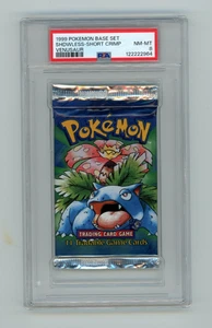 Pokemon PSA 8 NM-MT 1999 Base Set Shadowless Short Crimp Booster Pack Venusaur! - Bild 1 von 2