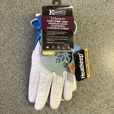 Luva feminina KincoPro média pérola grão premium pele de cabra isolamento térmico - Imagem 1 de 3