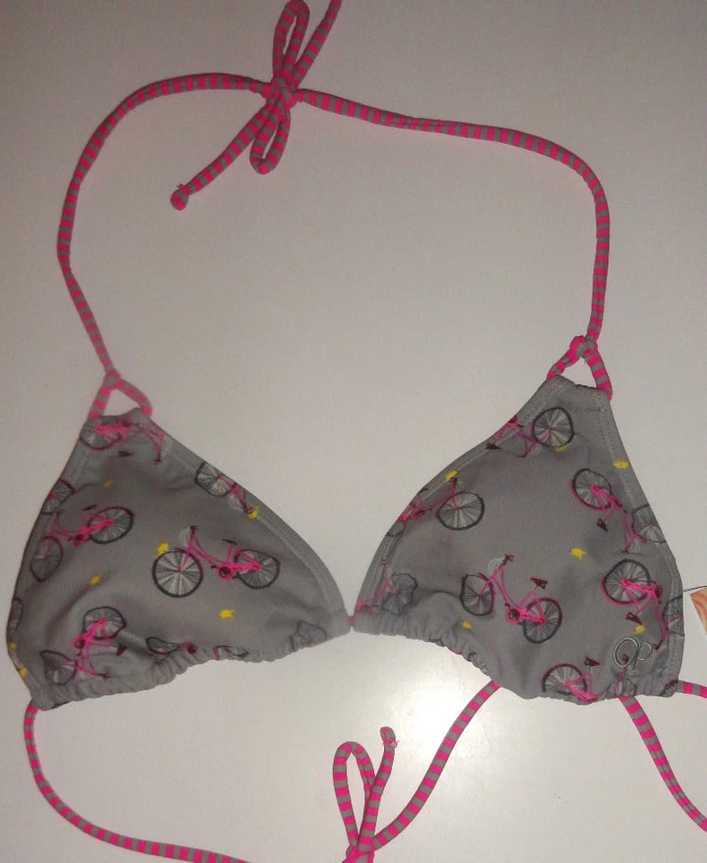 Top de natación bikini con estampado de bicicleta gris Ocean Pacific Op para damas grande (11-13) Foto 1 de 1