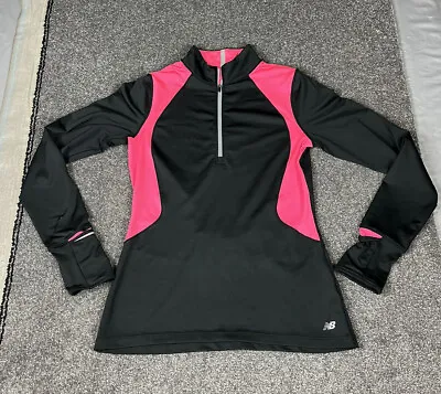 New Balance Jacket Womens Medium Black Pink Full Zip Running Top Gym Ladies • 14.41€