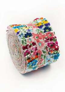 2.5 inch Prairie Flower Jelly Roll 100% cotton fabric quilting strips 18 pieces