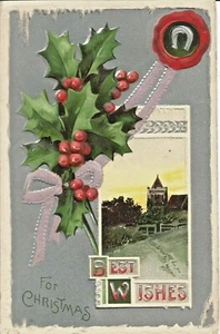 Antigua postal navideña impresa en relieve en Alemania - Imagen 1 de 2