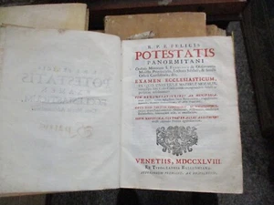 EXAMEN ECCLESIASTICUM di R.P.F. FELICIS - BALLEONIANA VENETIIS MDCCXLVIII - Imagen 1 de 12