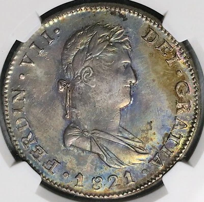 1821-Ga NGC AU Mexico 8 Reales War Spain Guadalajara Mint Silver Coin (25061602C - Image 1 of 4