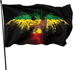 Rasta Flag Lion Flags 2 3x5 Ft Home Outdoor Indoor Garden White - Picture 1 of 8
