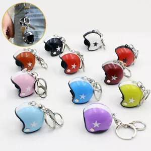 Motorcycle Safety Helmet Keychain Creative Key Ring Car Pendant Decor Gift - Picture 1 of 28