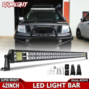 Roof 42'' Led Light bar Curved Spot Flood Beam Fits Nissan Navara D40 pathfinder - Picture 1 of 14