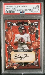 2022 WC 5 Karten Zeichnung Bailey Zappe klassisch orange Rookie RC Autogramm/5 PSA - Bild 1 von 2