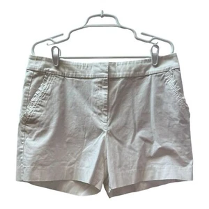 Talbots White Preppy With Ruffle Detail Pockets Chino Style Shorts Size 12 - Picture 1 of 7