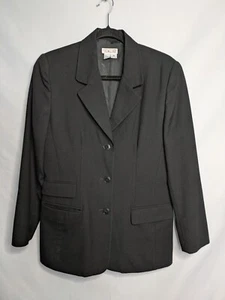 Blazer de lana Talbots para mujer de colección 10 negro carrera negocios informal acadamia más largo - Imagen 1 de 8