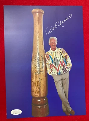 BOB UECKER Milwaukee Brewers Signed Team Issued Photo JSA Certified COA - Image 1 of 4