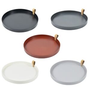 Round Plastic Leather Jewelry Tray Living Room Kitchen Table Tray Storage
