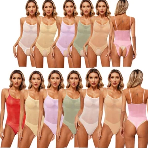 Womens Leotrad Party Bodysuit Bodycon Lingerie Mesh Underwear See Through Sexy - Picture 1 of 121