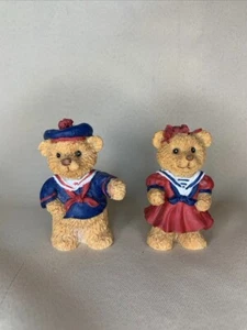 Par de mini estatuillas patrióticas de oso de peluche Cape Shore de 2,5" de alto - Imagen 1 de 5