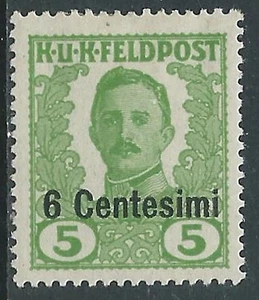 1918 OCCUPAZIONE AUSTRIACA ITALIA EFFIGIE NON EMESSI 6 CENT SU 5 H MH * - I34-3 - Imagen 1 de 1