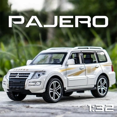 1:32 Mitsubishi Pajero SUV Alloy Metal Diecast Model Car Sound & Light Hobby Toy - Image 1 of 4