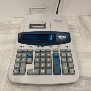 Victor 1570-6 Two-Color Ribbon Desktop Printing 12 Digit Calculator Office EUC - Picture 1 of 9