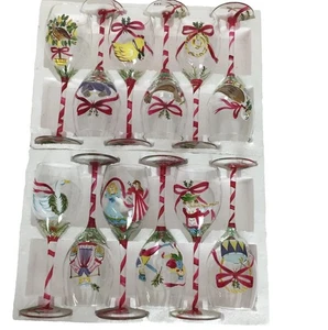 The Twelve Days of Christmas Kelche handbemalt Weingläser BLOCK 12 in Box - Bild 1 von 4