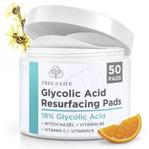Glycolic Acid Pads 18 - Exfoliating Face Pads with Vitamin C  E 50 Pads - Picture 1 of 6