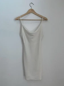 Urban Outfitters Mallory Cowl Neck Slip Dress White Sz S Slinky Wedding 90s Insp - Picture 1 of 12