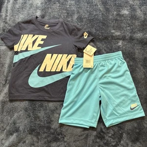 NIKE little Boys' 2-Piece size L (6-7yrs) Shorts Set ~ Baltic Blue - Picture 1 of 8