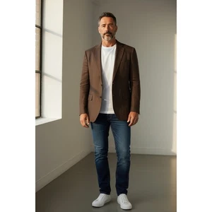 LAUREN Ralph Lauren Herren dunkelbraun Blazer Sport Mantel Gr. 42R Paisley gefüttert - Bild 1 von 8