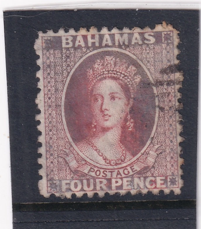 BAHAMAS QV 1863-77 SG37 4D РОЗОВОЕ ОЗЕРО VFU CV $80 #2434 - Изображение 1 из 1