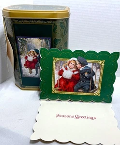 Achteckige Weihnachtsdose mit 25 nostalgischen Weihnachtskarten und Umschlägen innen - Bild 1 von 10