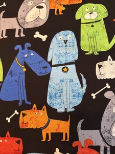 Greta Lynn for Kanvas Studio “Dog-Gonnit Cotton Colorful 43” x BTY - Picture 1 of 3