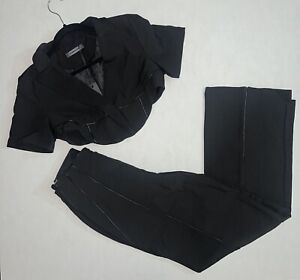 Maniere De Voir Cropped Blazer With Pants Black Edgy Fashion NWT 