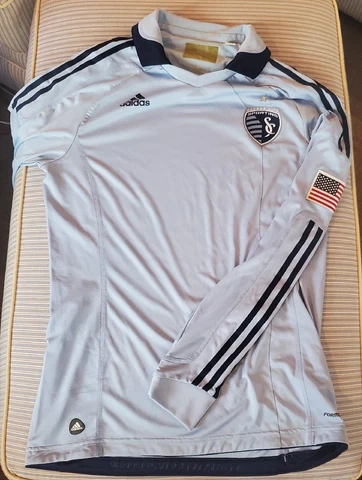 2011 Sporting KC Kansas City Home Jersey L/S Long Sleeve Large Adidas MLS Cover