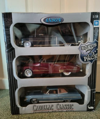 ANSON Cadillac Classic Collection Die Cast Model Set of Three - Boxed - Image 1 of 4