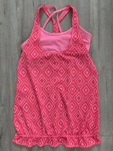Ivivva Girls Strappy Tank Top Built-in Bra Blue Pink Size 10 - Picture 1 of 5