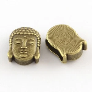 1 Stk. Metall Schiebeperle Oval flach Buddha 11,5x15,5mm Antikbronze Charms - Bild 1 von 1