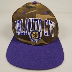 Adidas Camo Orlando City SC Hat Cap Flat Brim Snapback MLS Purple Lion Soccer - Picture 1 of 12