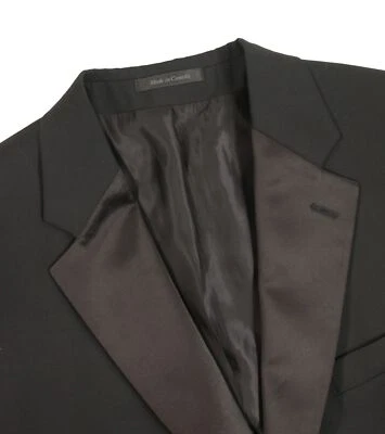 Men's 43 S Ralph Lauren Black Peak Lapel 100% Wool Tuxedo Blazer Dinner Jacket - Image 1 of 4