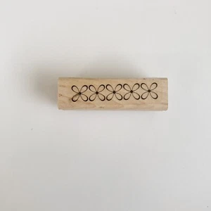 Sello de goma de madera con borde de flores - Imagen 1 de 2