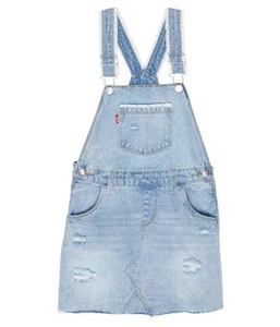 Levi's Girls Blue Denim Adjustable Shoulder Straps Pullover Skirtall Size 16 REG - Picture 1 of 3