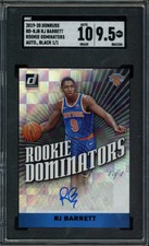 2019-20 Donruss RJ Barrett Rookie Dominators RC Auto Black 1/1 SGC 10 9.5
